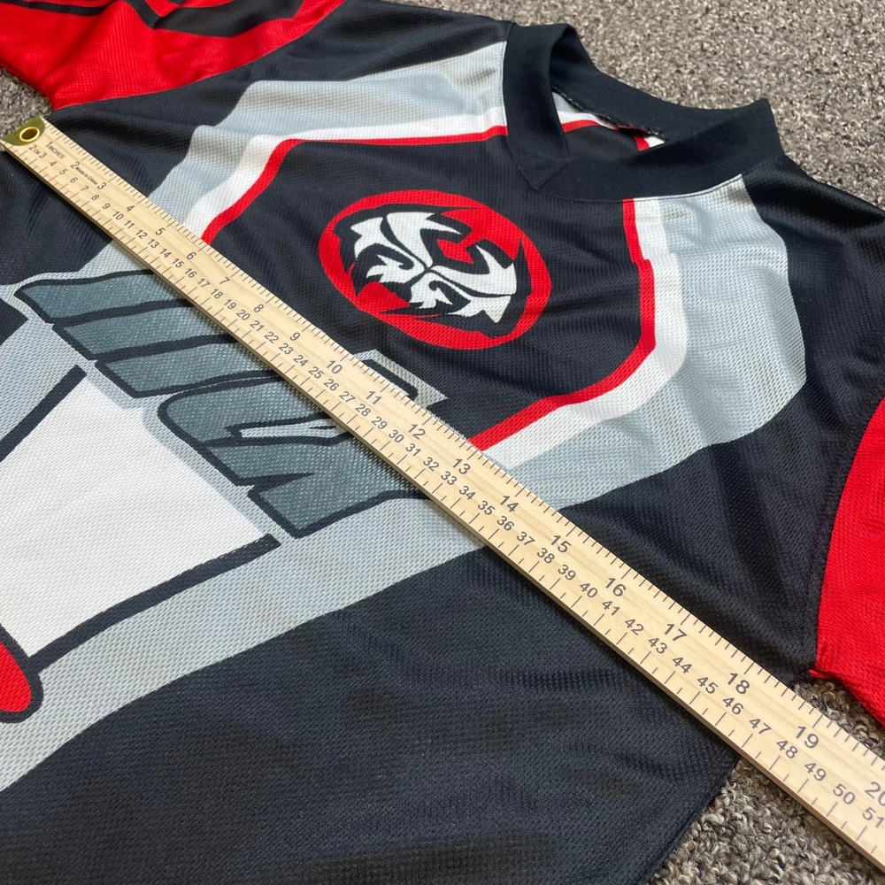 MTX Racing Motocross Jersey Long Sleeve Black Red Grey Graphic BMX Y2K Mens S - Picture 5 of 7